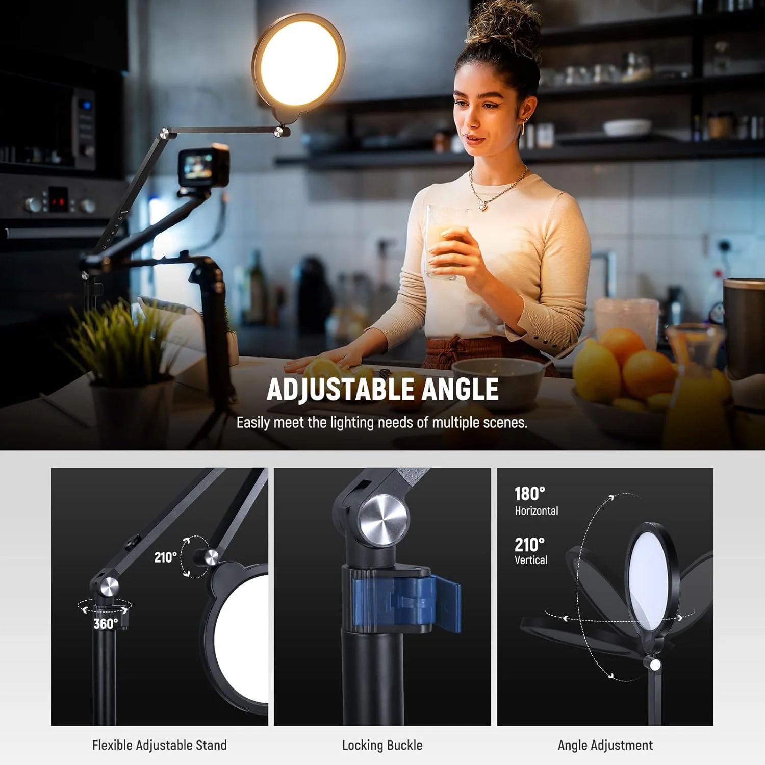 NEEWER BASICS R18 18W 7" Round Fill Light With Desktop Stand - Image 14