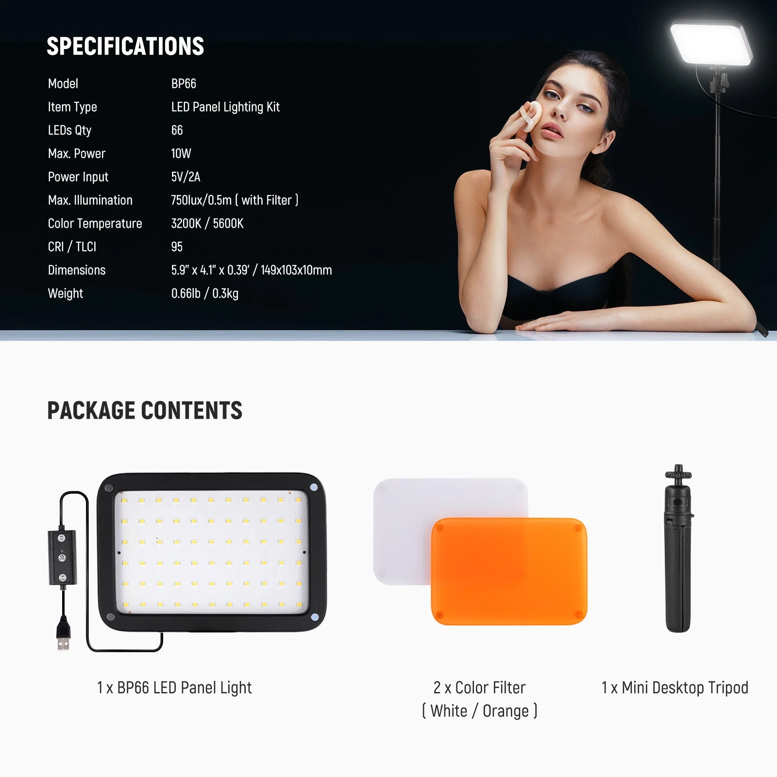NEEWER BASICS BP66 LED Panel Light with Mini Desk Stand - Image 24