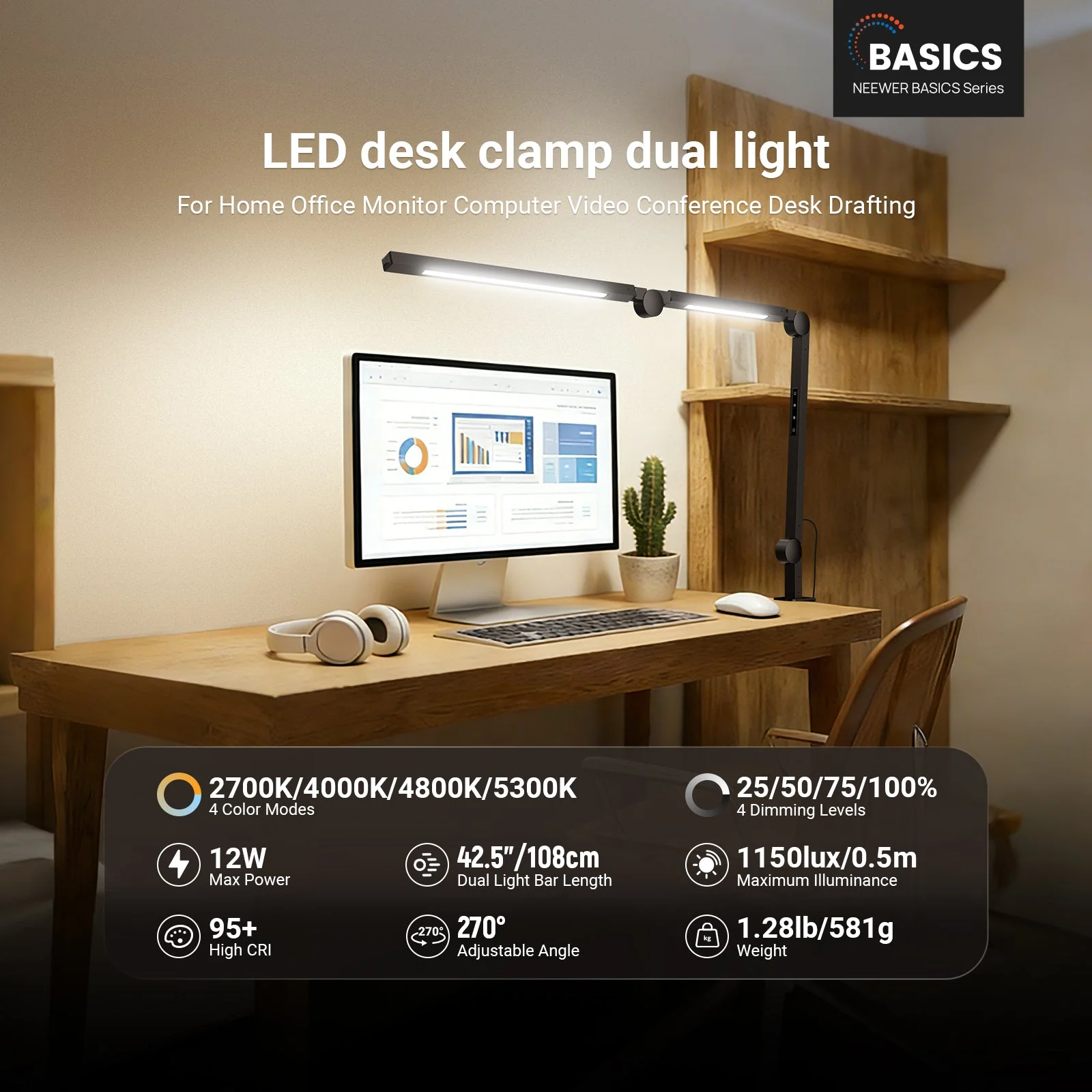 NEEWER BASICS ME-DL02 12W Clip On LED Lamp - Image 3