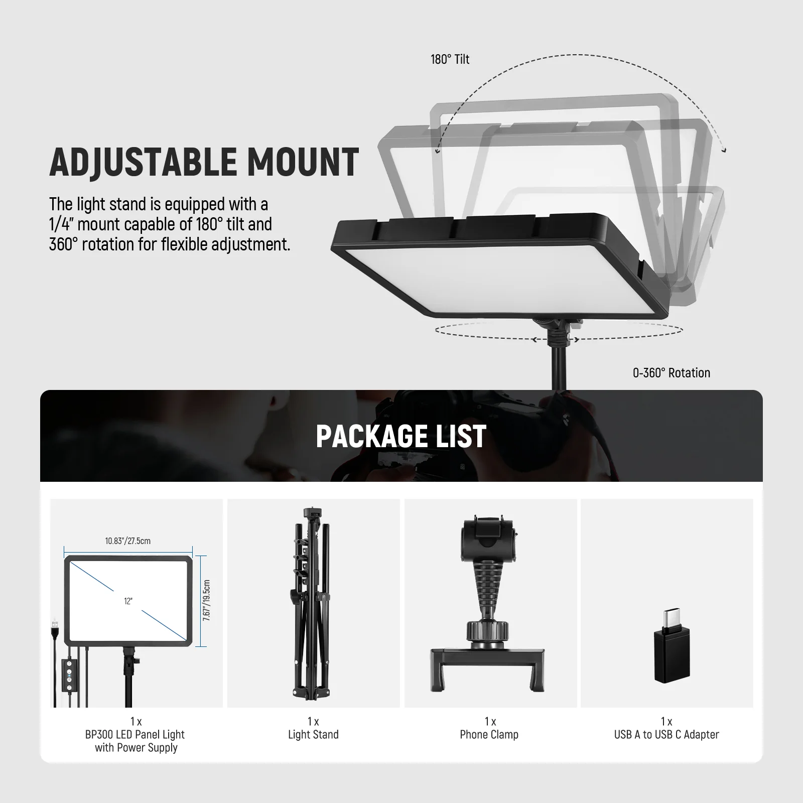 NEEWER BASICS BP300 Bi-Color LED Video Light - Image 18