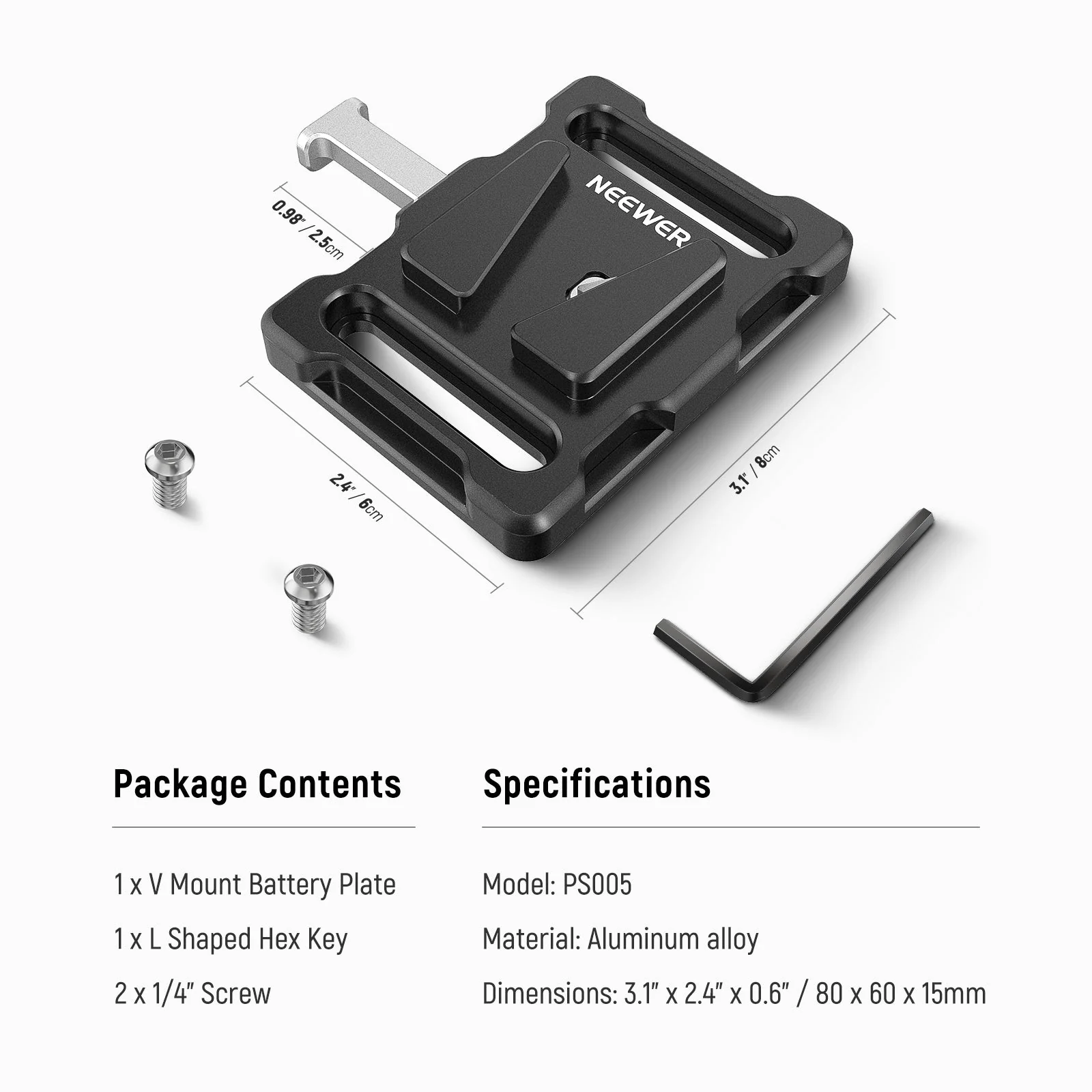 NEEWER PS005 Mini V Mount Battery Plate - Image 8