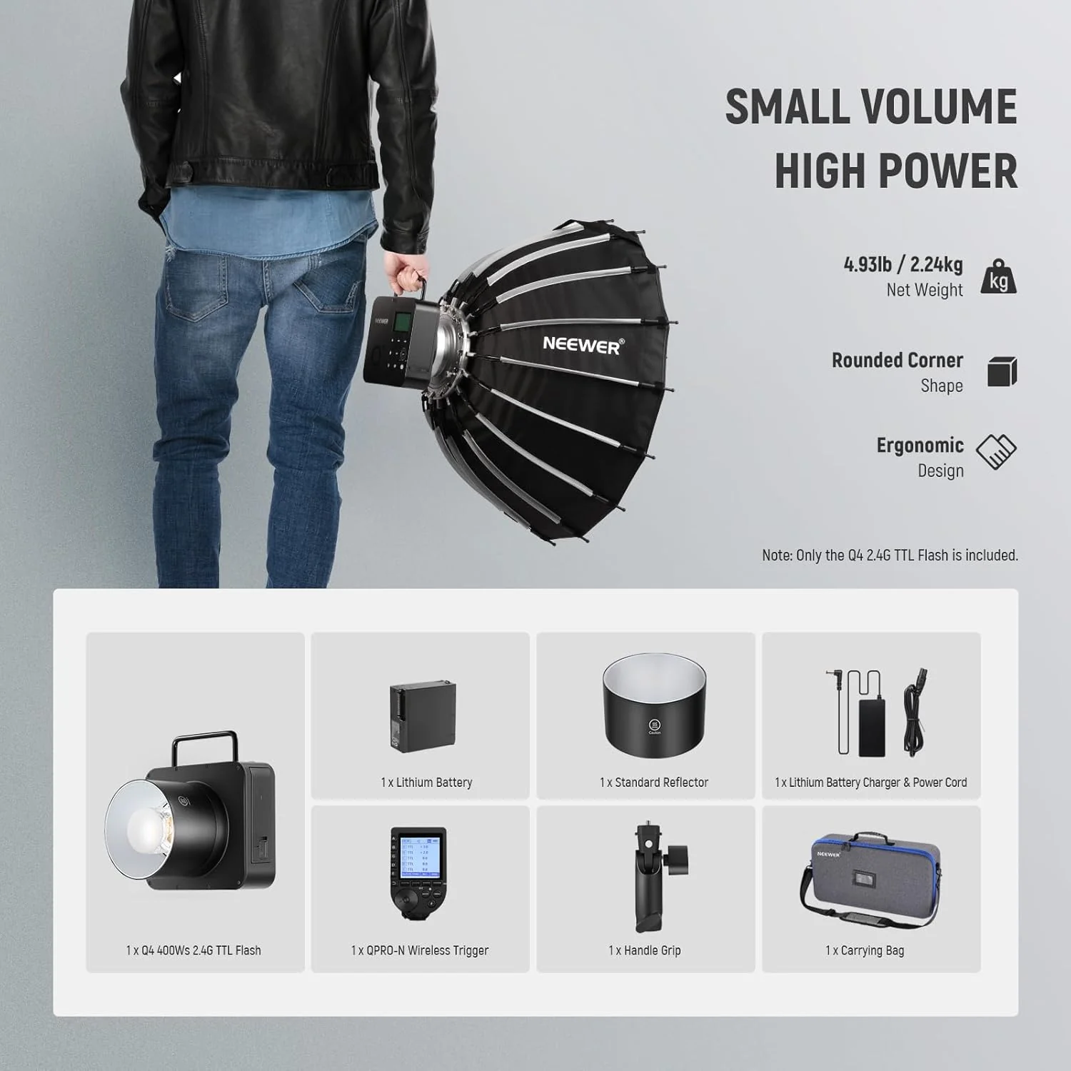 NEEWER Q4 400Ws GN72 2.4G HSS TTL Outdoor Studio Flash - Image 36