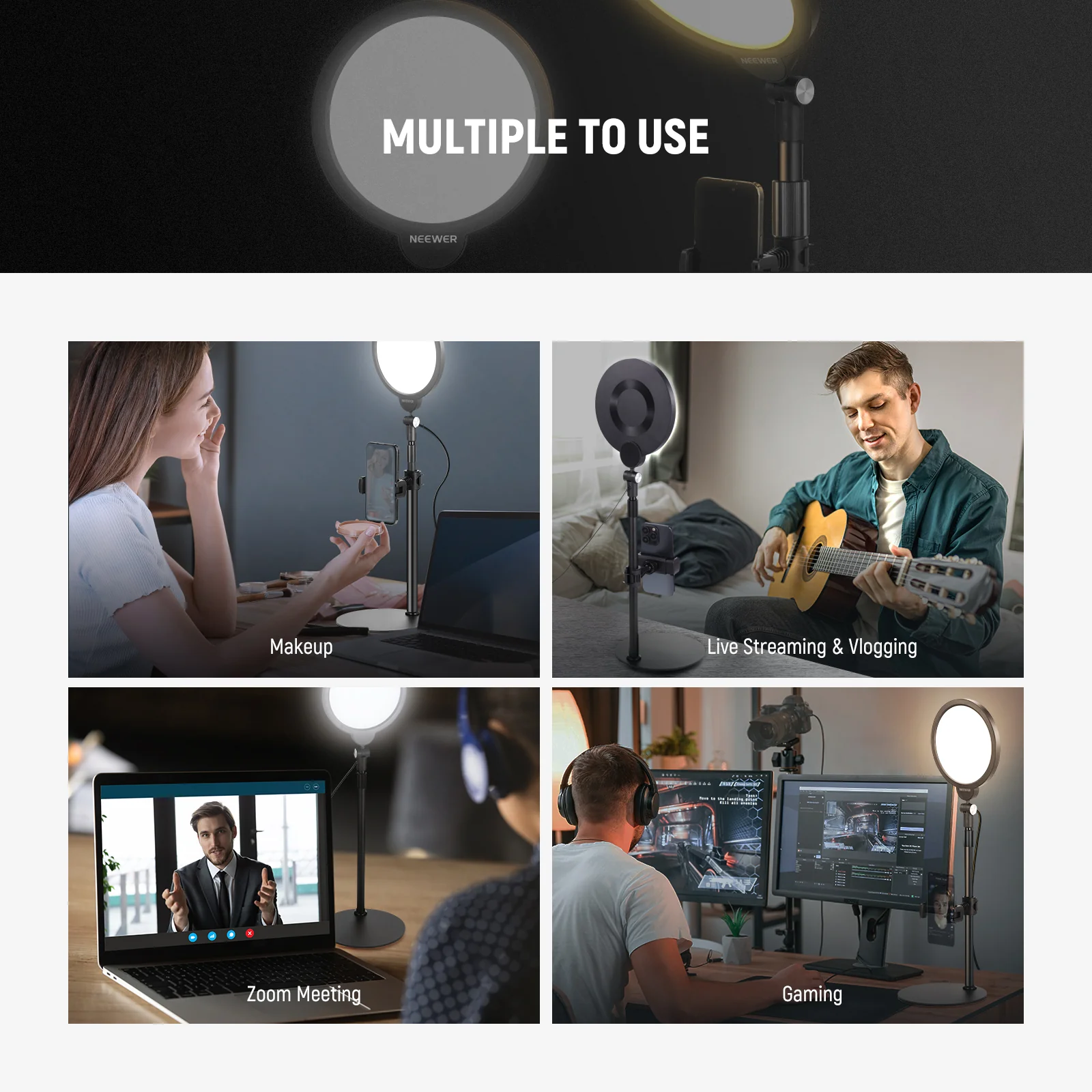 NEEWER BASICS R06 7" Desktop Phone Selfie Round LED Light Kit - Image 7