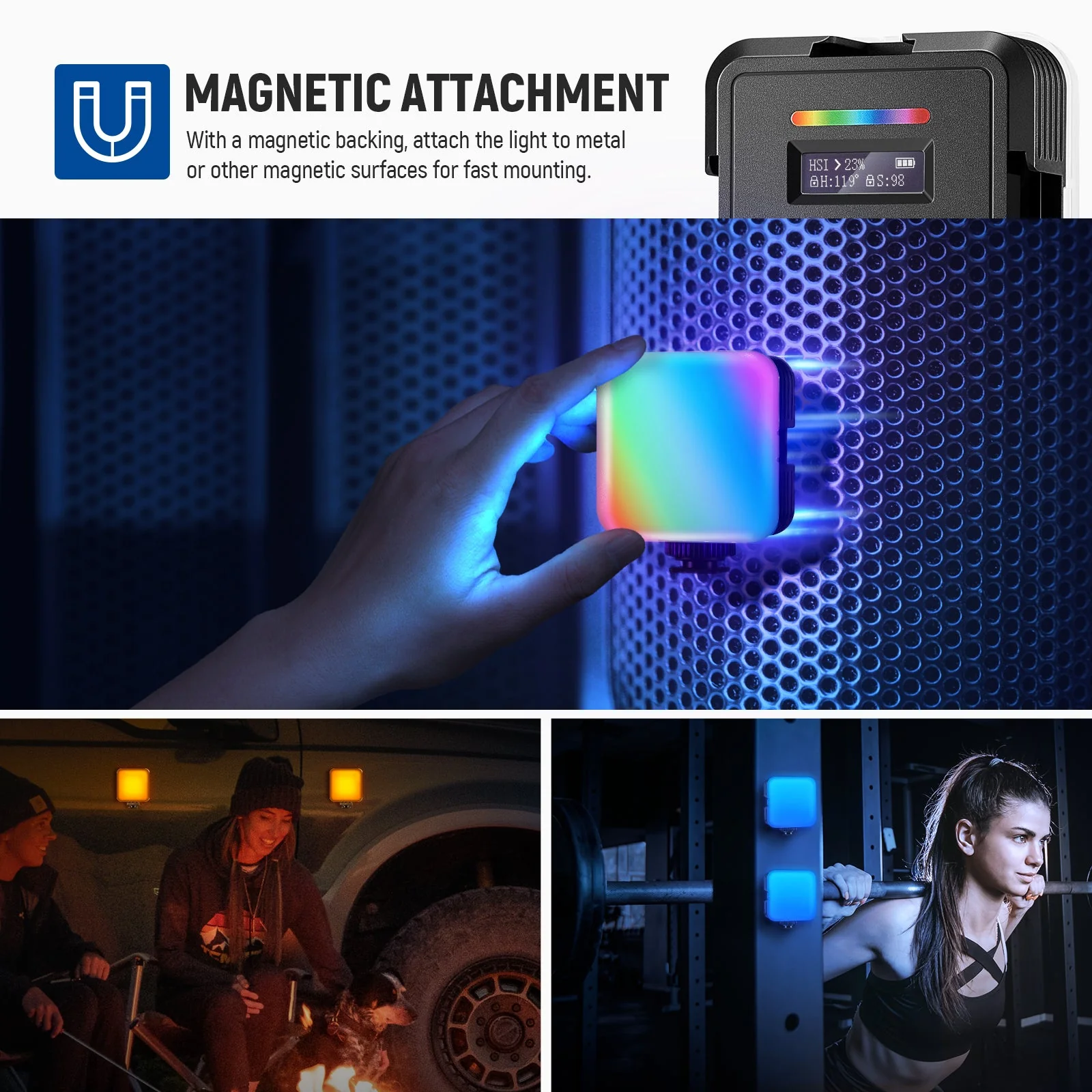 NEEWER RGB62 App Control Magnetic RGB Video Light - Image 5