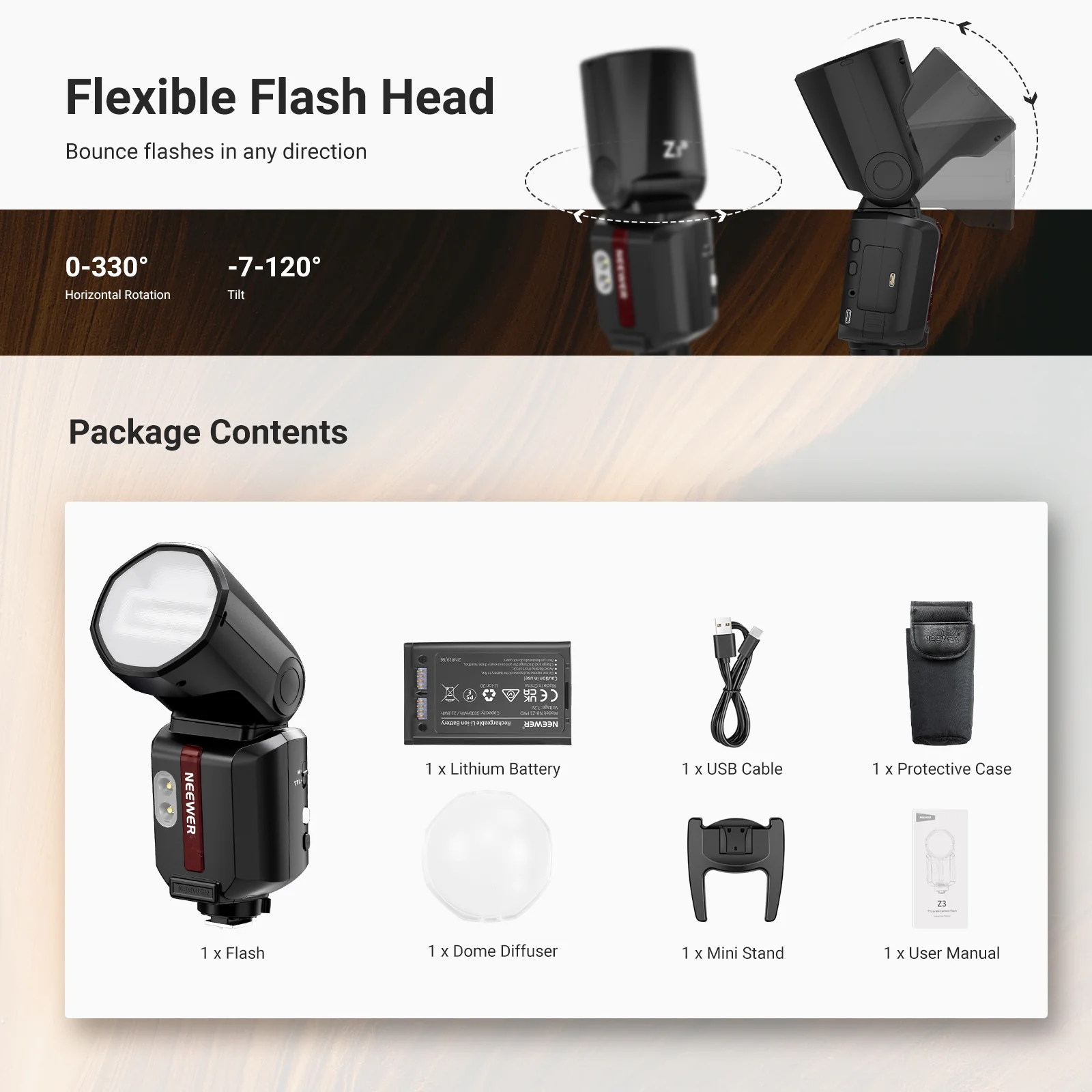NEEWER Z3 100Ws 2.4G TTL HSS Flash Speedlite - Image 27